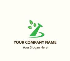 green herbal logo design template vector