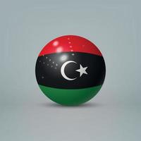 3d realistic glossy plastic ball or sphere with flag of Libya vector