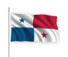 3d waving flag Panama Isolated on white background. vector