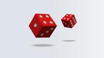 3D Illustration of dice using red and grey color scheme. vector