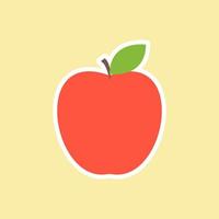 Red apple fruit. Vector illustration. Apple flat icon, food and fruit, vector graphics, a colorful solid pattern on a color background,