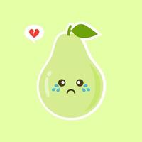 divertido feliz lindo feliz sonriente aguacate. icono de ilustración kawaii de personaje de caricatura plana vectorial. aislado sobre fondo de color. concepto de aguacate de frutas vector