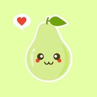 divertido feliz lindo feliz sonriente aguacate. icono de ilustración kawaii de personaje de caricatura plana vectorial. aislado sobre fondo de color. concepto de aguacate de frutas vector