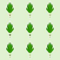 Spring onions character. Spring onions vector. Spring onions on color background.Isolated scallion cartoon kawaii. Cartoon of a vegetable - Vector illustration