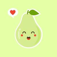 divertido feliz lindo feliz sonriente aguacate. icono de ilustración kawaii de personaje de caricatura plana vectorial. aislado sobre fondo de color. concepto de aguacate de frutas vector