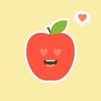 The fresh apple characters design illustrations. Fruits Characters Collection  Vector illustration of a funny and smiling apple character.