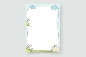 Minimalist easter bunny background with copy space vector