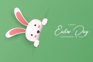 Happy easter background in paper style vector