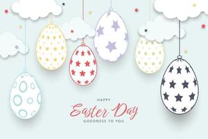 Happy easter background in paper style vector