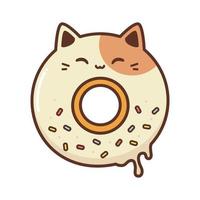 cute doughnut in cat shape vector