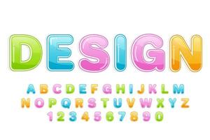 decorative colorful Font and Alphabet vector