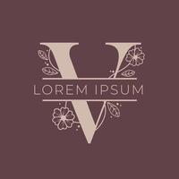 Decorative luxury floral frame wedding logo vector