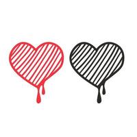 heart sign in hand drawn style vector