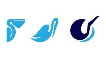 flying pelican logo design vector