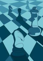 Poster with chess in perspective. vector