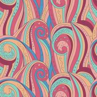 Seamless background with abstract waves. Freehand illustration vector