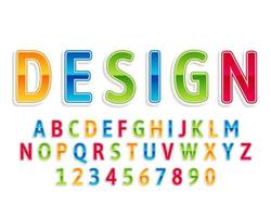 decorative colorful Font and Alphabet vector