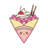 cute crepes with various topping vector