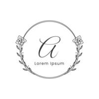 Decorative luxury floral frame wedding logo vector