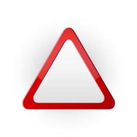 red triangle blank road sign vector