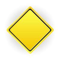 yellow square blank road sign vector