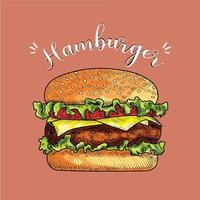 illustration of hamburger vector