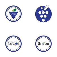 Fondo de diseño de ilustración de icono de vector de uvas