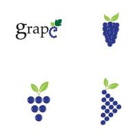 Fondo de diseño de ilustración de icono de vector de uvas