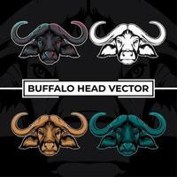 Buffalo head close up vector collection.eps