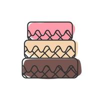 Three layer cake icon for web vector illustration