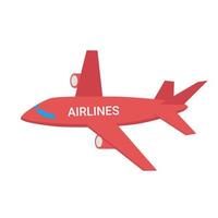 icono de avión rojo ilustración vectorial para diseño web vector