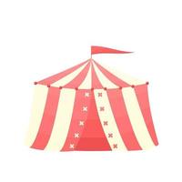 Circus tent in cartoon vector Illustration. Cute design for any web design isolated on white background.