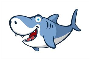 Big Smile Shark Cartoon Character vector