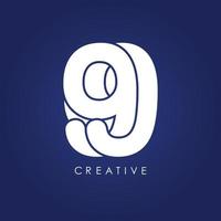 Double 99 logo. The design consists of just one continuous line that ties itself into an 99 shape. Simple, elegant and very branded. vector