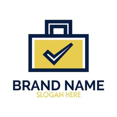 simple modern safety briefcase vector logo template for management and business consultant company