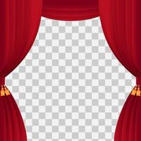 stage curtain for template. show time with classic red curtain vector