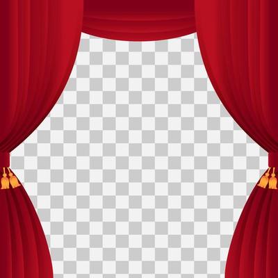 stage curtain for template. show time with classic red curtain