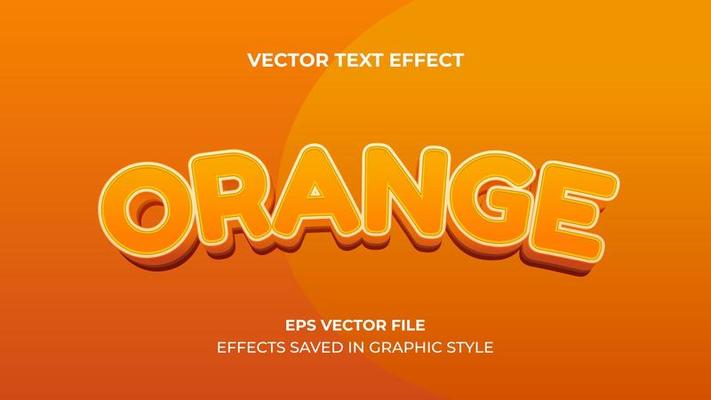 vector text effect. orange concept.