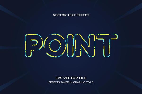 vector text effect. striped out line effect