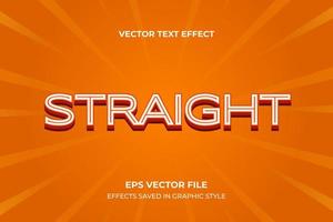 vector text effect. straight line effect on orange background.