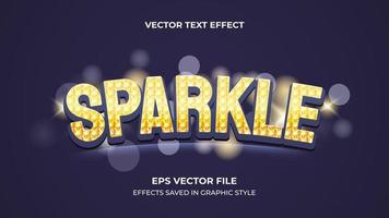 sparkle text effect. dark background with beautiful light. vector