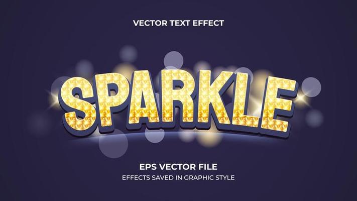sparkle text effect. dark background with beautiful light.