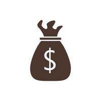 money bag icon vector template. flat shape