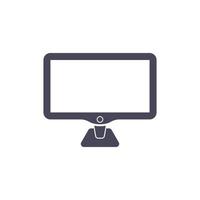 monitor icon vector. Personal Computer monitor silhouette. simple flat shape vector