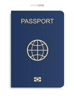 Blue passport isolated on white background. Vector. vector