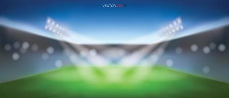campo de fútbol o campo de fútbol de fondo del estadio. vector.