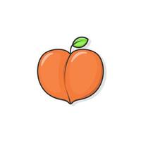 Cartoon icon of peach. Peach icon vector