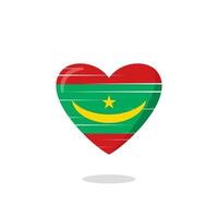 Mauritania flag shaped love illustration vector