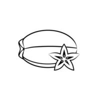 Outline icon of star fruit vector