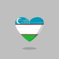 Uzbekistan flag shaped love illustration vector